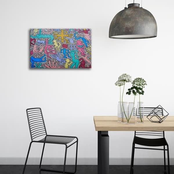 Legendarte - Målning, tryck på duk - I Keith Harings universum cm. 50x70