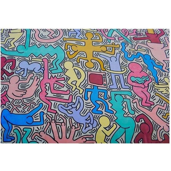 Legendarte - Målning, tryck på duk - I Keith Harings universum cm. 50x70