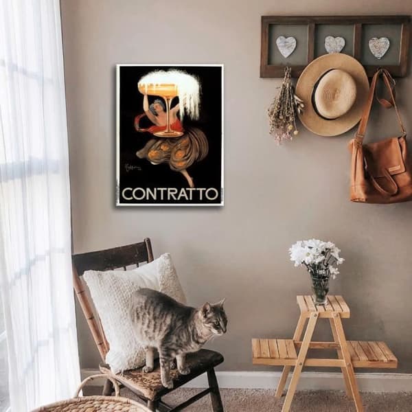 Legendarte - Vintage Contracto reklamaffisch - målning, tryck på duk cm. 50x70