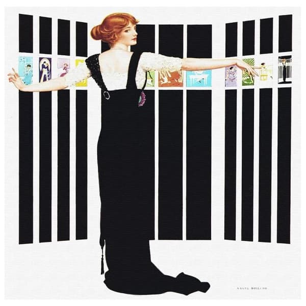 Legendarte - Målning, tryck på duk - I galleriet - Bobbs-Merril Co. 1912 - C. Coles Phillps cm. 50x50