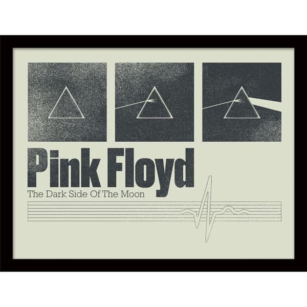 Pink Floyd Dark Side 50th Prism Framed Poster Black/White 30cm x 40cm