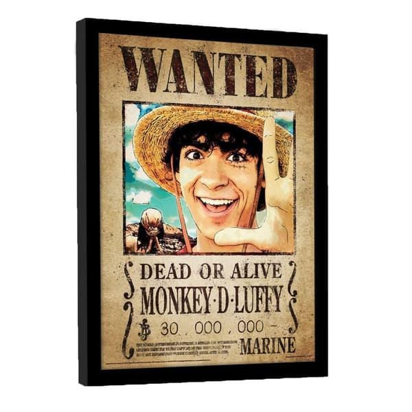 One Piece Live Action Monkey D. Luffy Wanted Poster Framed Poster