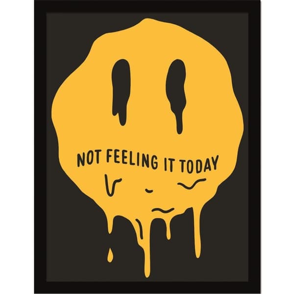 Letter Shoppe Not Feeling It Framed Poster Black/Yellow 40cm x 30cm