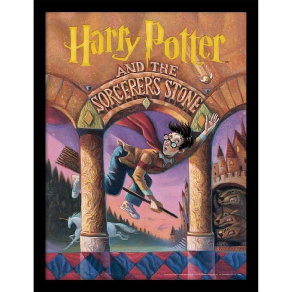 Harry Potter And The Sorcerer´s Stone Book Cover Framed Poster