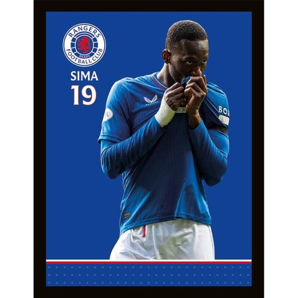 Rangers FC Sima Crest Framed Poster Blue/White/Red 40cm x 30cm
