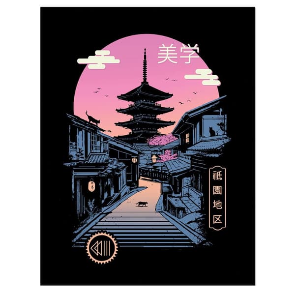 Vincent Trinidad Pagoda Wave Aesthetics Framed Poster