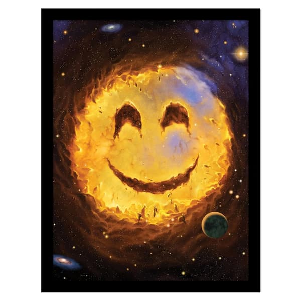 Vincent Hie Galaxy Smile Framed Poster Black/Yellow 40cm x 30cm