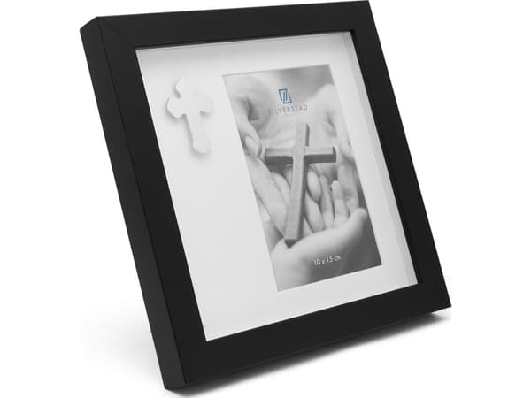Fotoramme Zilverstad Fotorahmen mit Kreuz 10x15 Metall Portrett 7550001