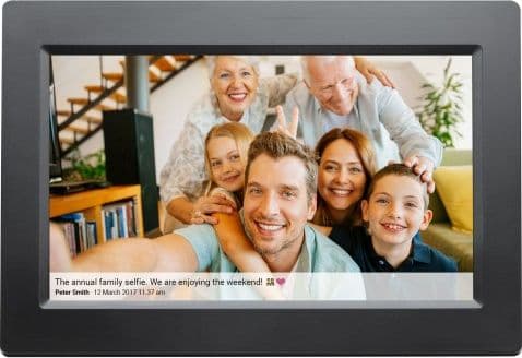 Denver 10,1 tum digital Wi-Fi-fotoram med FRAMEO-programvara, 25,6 cm (10.1"), 1280 x 800 pixlar, IPS, 200 cd/m², JPEG, 8 GB