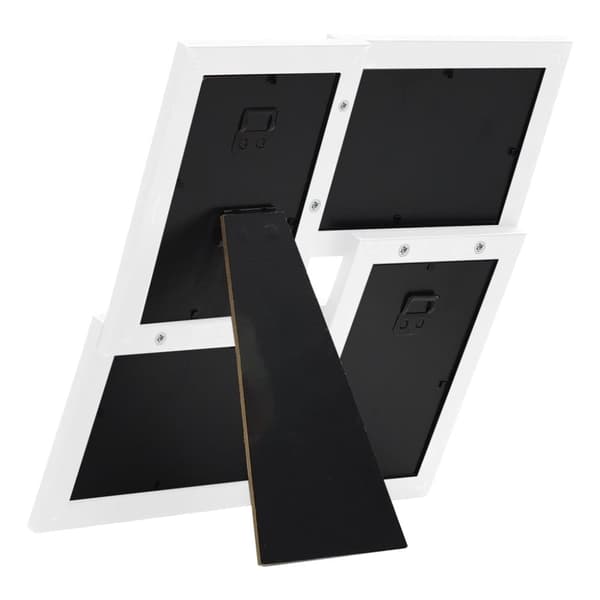 Fotoram för 4x(10x15 cm) bilder vit MDF