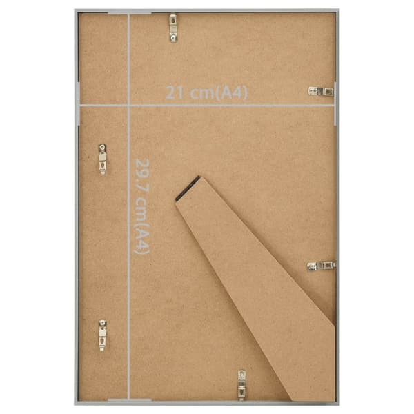 billedrammer 3 stk. til bord 21x29,7 cm MDF sølvfarvet
