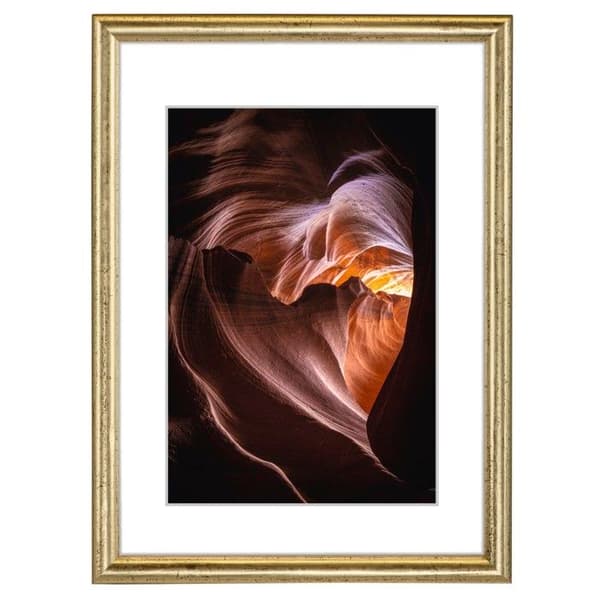 Fotoram i trä "Phoenix", guld, 24 x 30 cm
