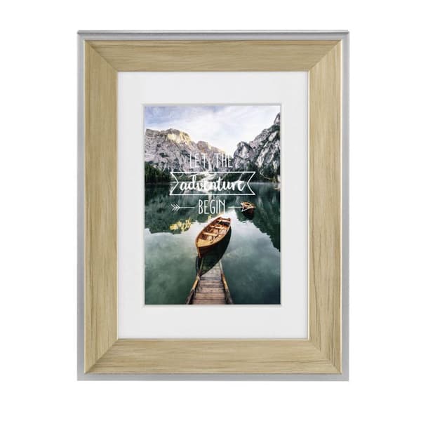 Fotoram - HAMA - SIERRA - 10x15 cm - Träeffekt plast - Silverbård