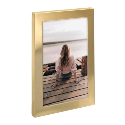 Hama Riva - Enkel bildram - aluminium - glas - guld - bord - vägg - 10 x 15 cm - rektangulär (00193112)