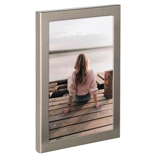 Hama Riva - Enkelt billedramme - aluminium - glas - titanium - bord - væg - 13 x 18 cm - rektangulær (00193114)