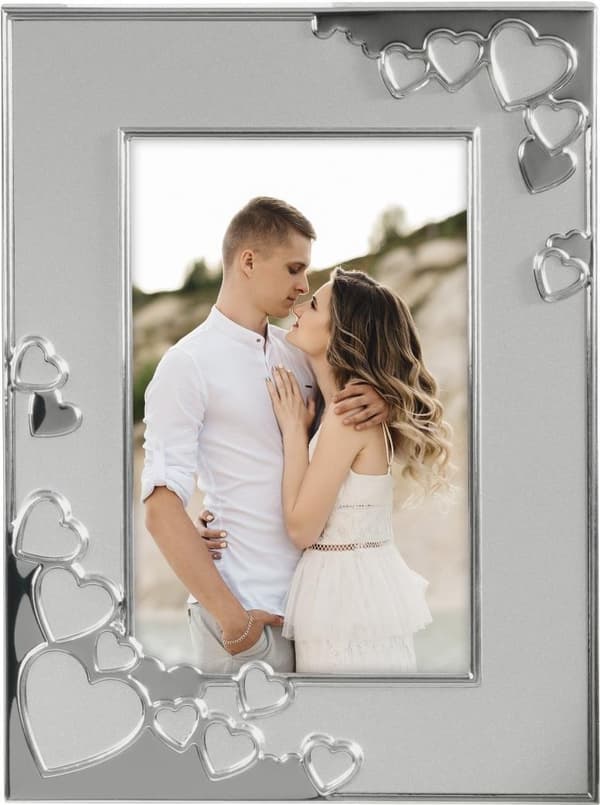 Hama Valentine - Enkelt billedramme - aluminium - sølv - mat - bord - 13 x 18 cm (00193102)