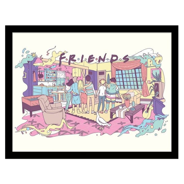 Friends 30 Years Watercolour Framed Poster