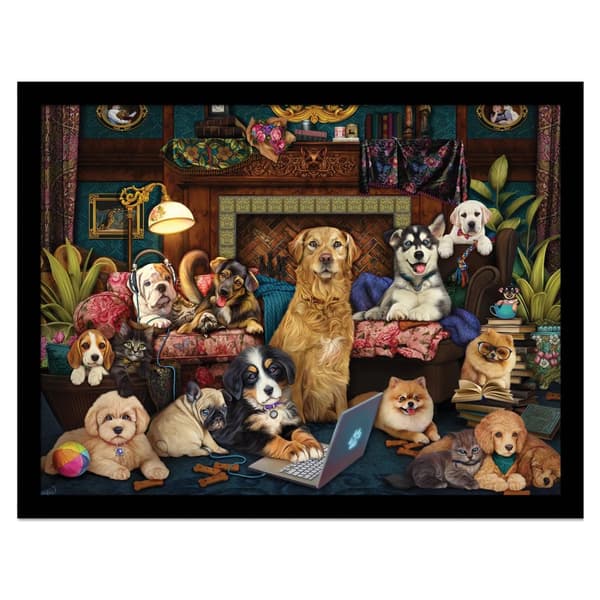 Brigid Ashwood Woofing From Home Framed Poster Multicoloured 40cm x 30cm