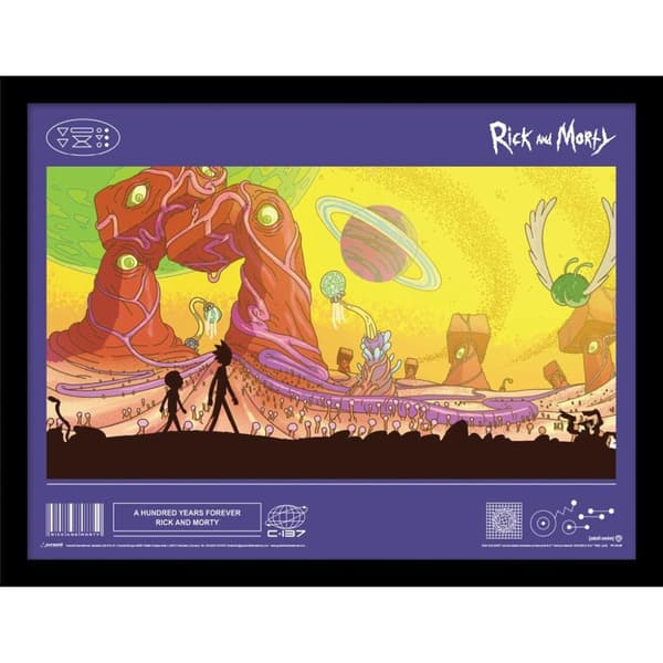 Rick And Morty Classrickcal 100yrs Framed Poster Multicoloured 40cm x 30cm