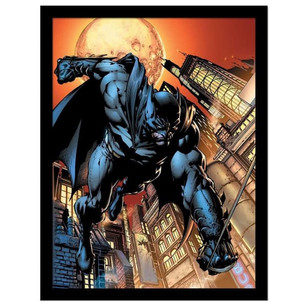 Batman Swinging Framed Poster Multicoloured 45cm x 35cm