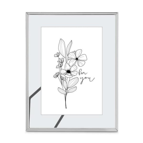Ram med foton - Blommor - Silver - 10 x 15 cm - Glas - Metall
