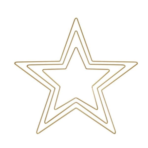 Metallring “Star”, set om 3, guld
