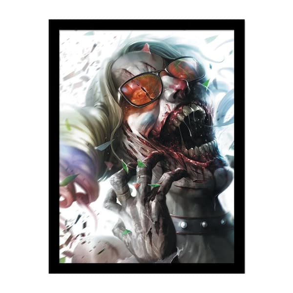 DC Comics Harley Quinn Zombie Framed Poster Multicoloured 45cm x 35cm x 1.7cm
