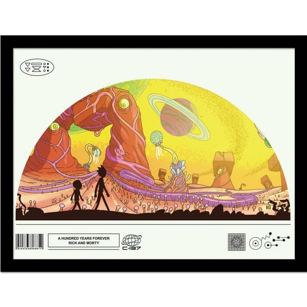 Rick And Morty Classrickal Hundred Years Framed Poster Multicoloured 40cm x 30cm