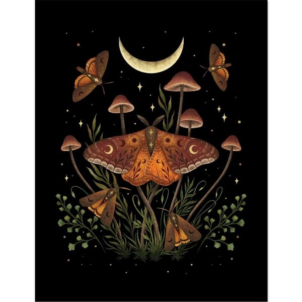 Episodic Drawing Autumn Light Underwings Framed Poster Black/Gold/Green 45cm x 35cm