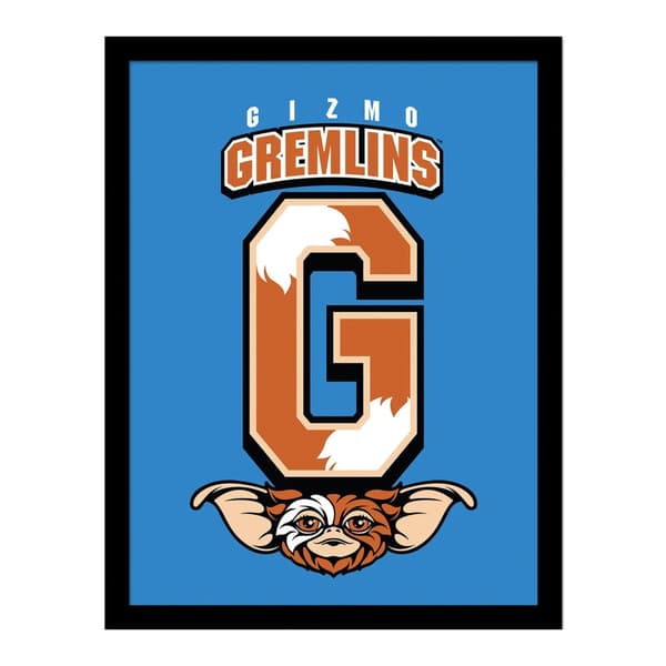 Gremlins Gizmo Jersey Framed Poster Blue/Orange/White 40cm x 30cm