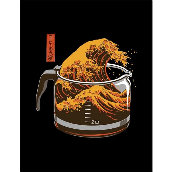 Ellan Harris Coffee Wave Framed Poster Brown/Yellow 45cm x 35cm