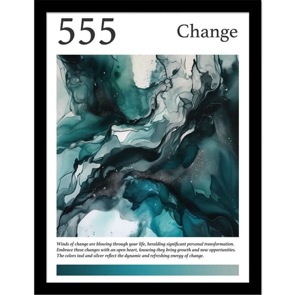 Ada Ingram Angel 555 Framed Poster Blue/Black/White 45cm x 35cm