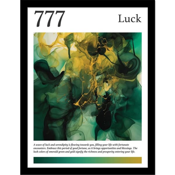 Ada Ingram Angel 777 Framed Poster Green/Yellow/Black 45cm x 35cm