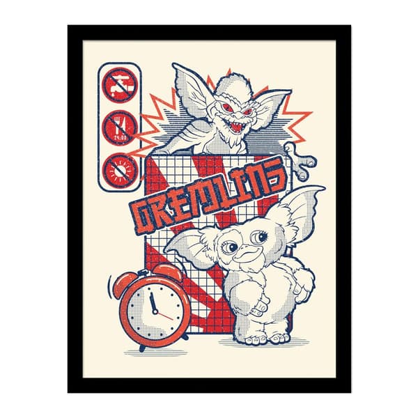 Gremlins Rules Framed Poster White/Red 40cm x 30cm