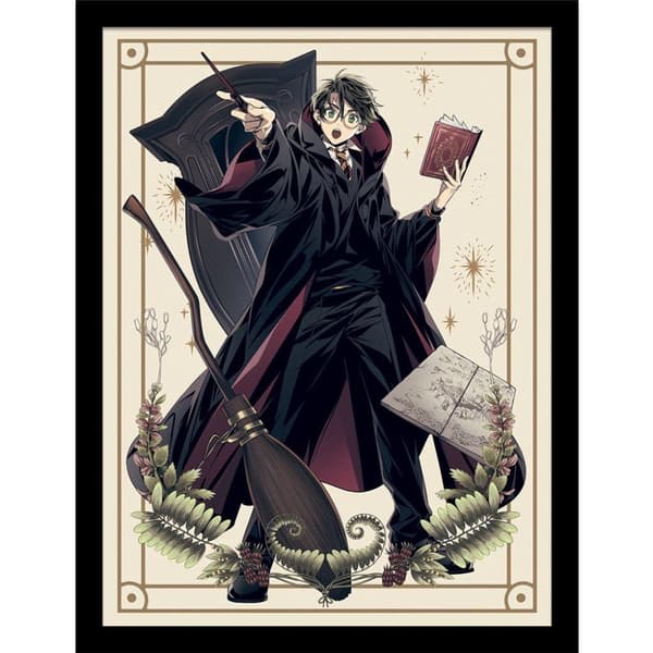 Harry Potter: Wizard Dynasty Spells Framed Poster Multicoloured 40cm x 30cm