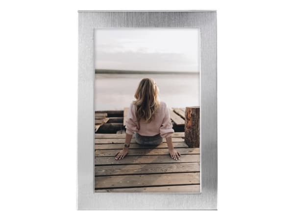 Hama 00193109, Enkel bilderamme, Aluminium, Sølv, Bord, Vegg, 10 x 15 cm, Rektangulær