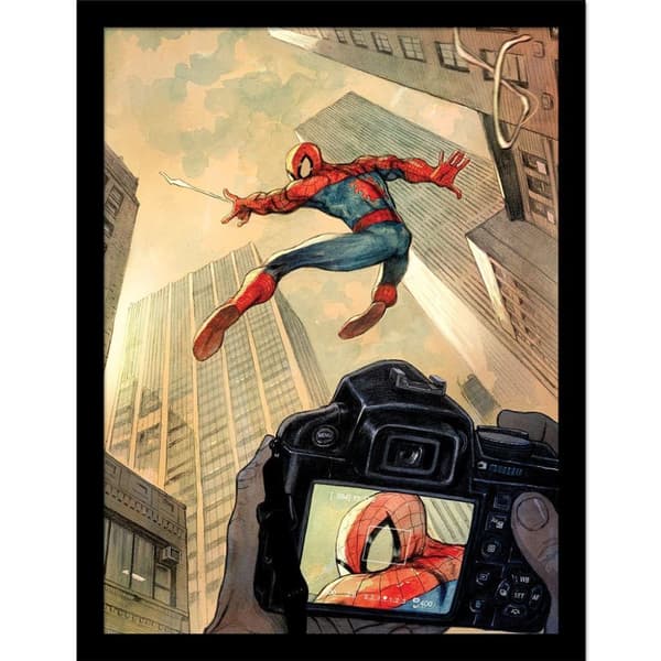 Spider-Man Daily Bugle Inramad Poster Multicoloured 40cm x 30cm