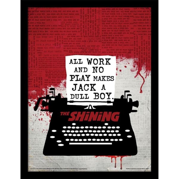 The Shining Typewriter Framed Poster Red/White/Black 40cm x 30cm