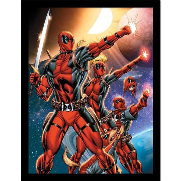 Deadpool Corps Action Pose Framed Poster Multicoloured 40cm x 30cm
