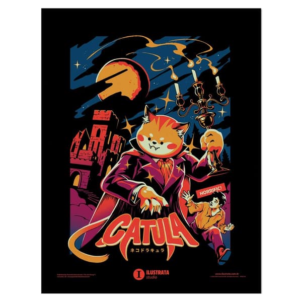 Ilustrata Catula Framed Poster Black/Multicoloured 40cm x 30cm
