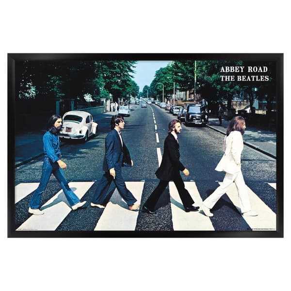 The Beatles Abbey Road Framed Poster Multicoloured 40cm x 30cm