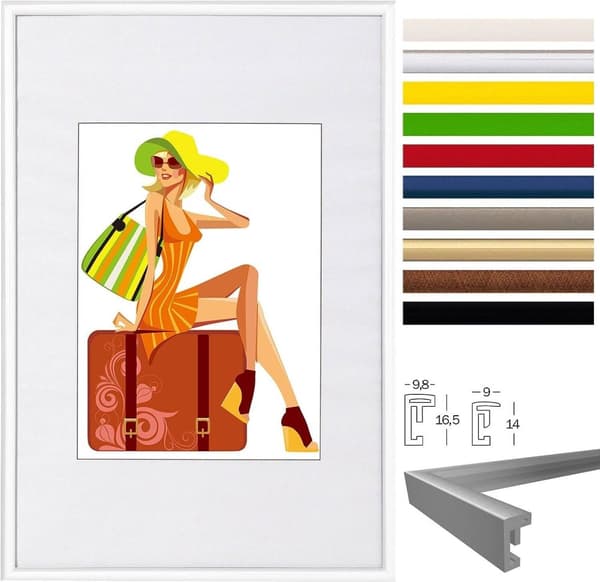 Rootz billedrammesæt - Fotorammer - Displayrammer - Holdbart design - Alsidig skærm - Stilfuld indretning - Størrelser 10x15cm til 50x70cm