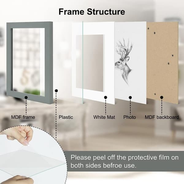 Rootz Premium billedrammer - Fotorammer - Displayrammer - Fugtbestandig - Alsidig hængende eller stående - E1 MDF - Forskellige størrelser fra 10x15 c