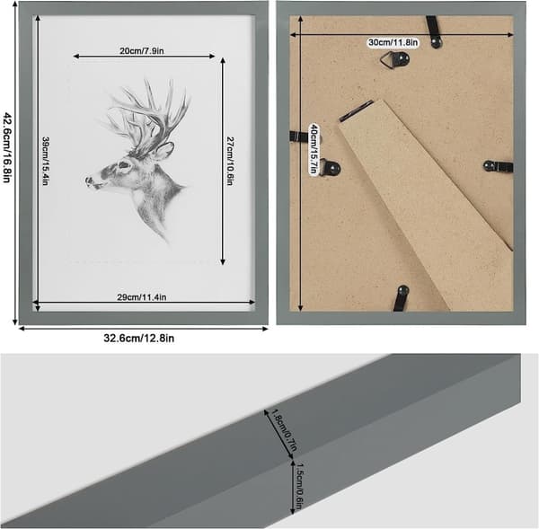 Rootz Premium billedrammer - Fotorammer - Displayrammer - Tilpasset design - Alsidig skærm - Konstruktion af høj kvalitet - Flere størrelser fra 10x15