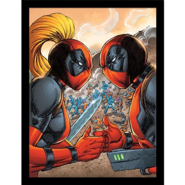 Deadpool Deadpool VS Lady Deadpool Framed Poster Multicoloured 40cm x 30cm
