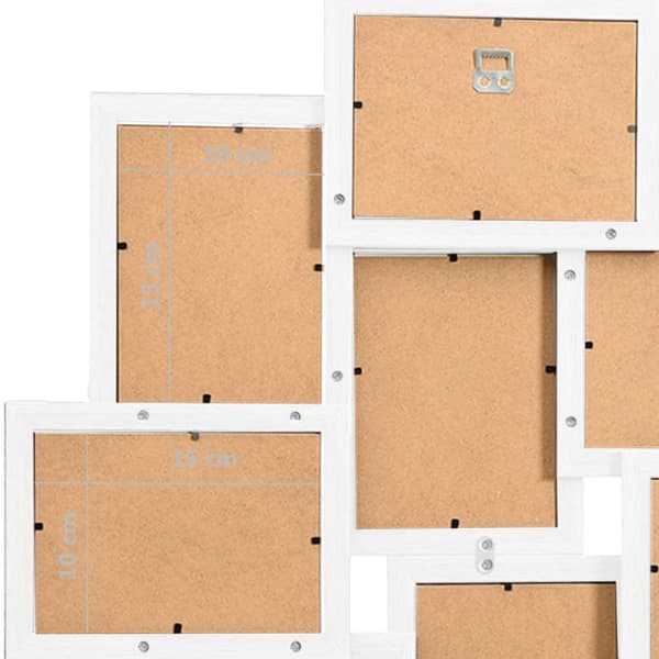 vidaXL Kollaasi valokuvakehys 10x(10x15 cm) kuville valkoinen MDF -  Valokuvakehykset