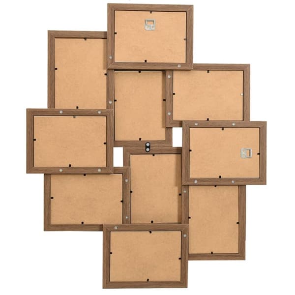 vidaXL Kollaasi valokuvakehys 10x(13x18 cm) kuville vaaleanruskea MDF -  Valokuvakehykset