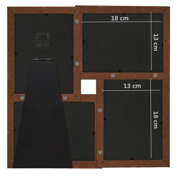 vidaXL Fotoram för 4x(13x18 cm) bilder mörkbrun MDF -  Bildramar