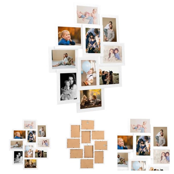 The Living Store Fotoram för 10x(13x18 cm) bilder vit MDF -  Bildramar