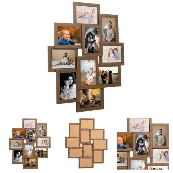 The Living Store Fotoram för 10x(10x15 cm) bilder ljusbrun MDF -  Bildramar